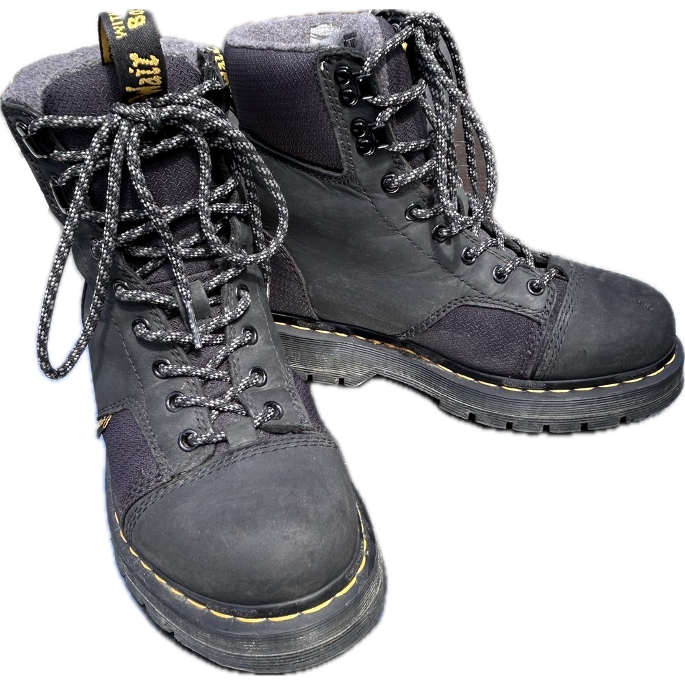 Dr. Martens Combs Tech II DryWair Waterproof Boots Black Leather Mens 6 Womens 7